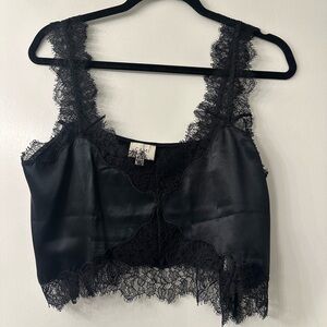 Cami NYC Elegant Black Lace Trim Camisole